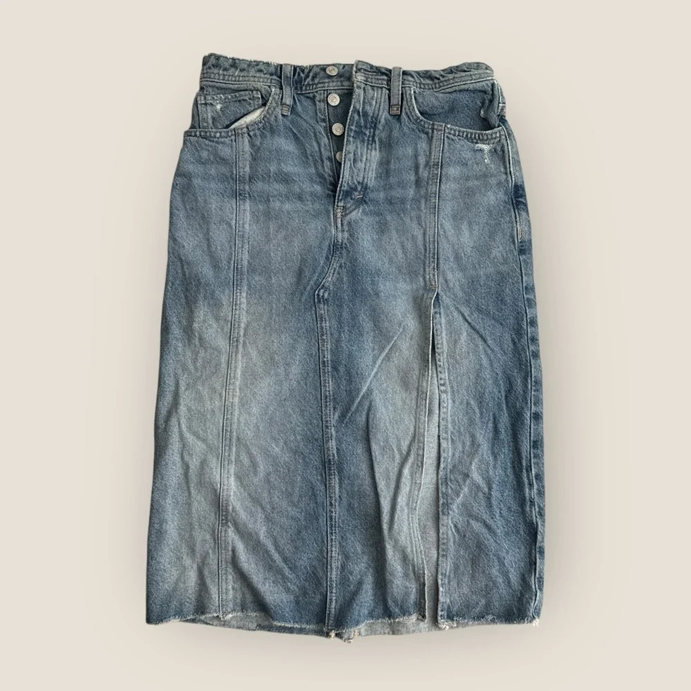 Free People | Mambo Light Wash Denim Midi Skirt | NWOT | Multiple Sizes